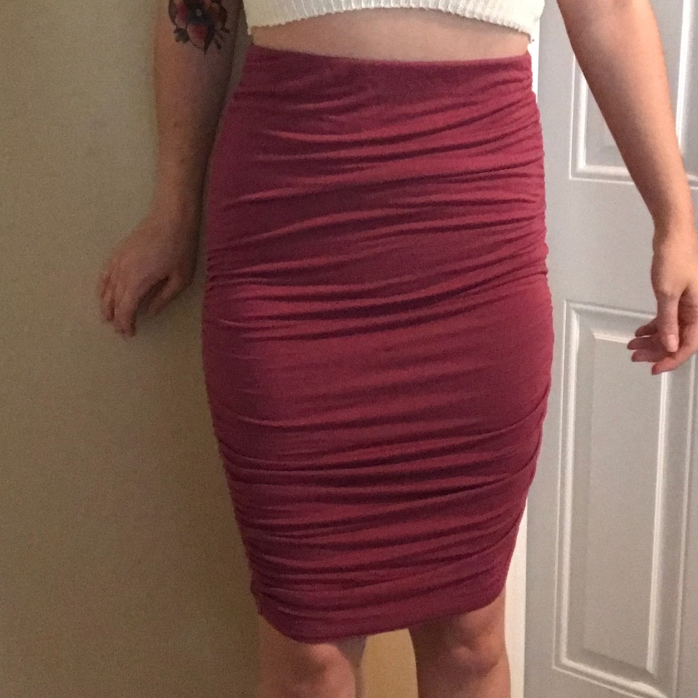 Dark Pink Midi Skirt